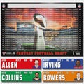 Fantasy Football Draft Board Kit 2025 - IMAGE 1" x 4" Player Stickers & 36" x 55" Full Color Glossy Draft Poster