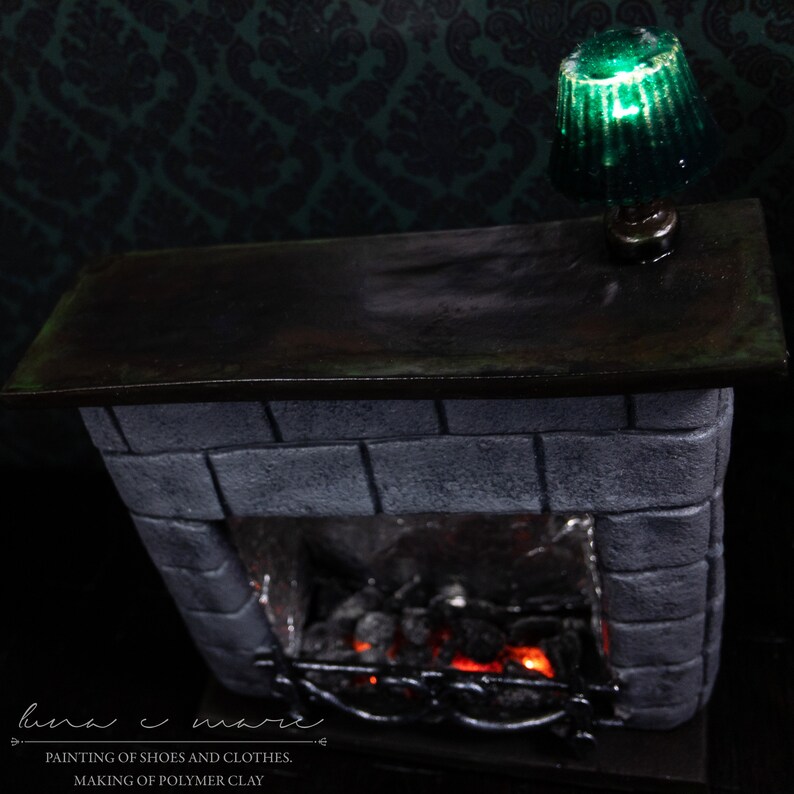 dollhouse mini fireplace Dolls fireplace LED coals. LED FIREPLACE 1:12 miniature for dollhouses furnace for dollhouse stove for dolls