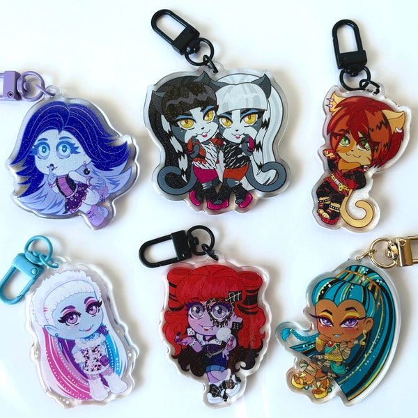Fan Art Wave 2 Glitter Acrylic Charms  2.5 Inches