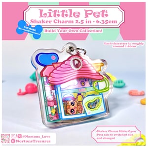 リトルペットショップ LPS - ファンアート アクリル シェイカーチャーム 2.5インチ - 子供の頃の懐かしさ - キッドコア