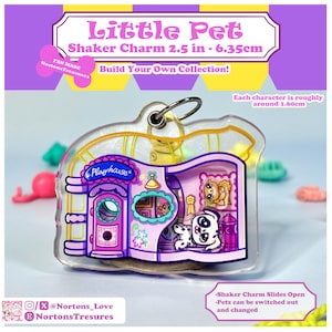 リトルペットショップ LPS - ファンアート アクリル シェイカーチャーム 2.5インチ - 子供の頃の懐かしさ - キッドコア