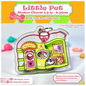 リトルペットショップ LPS - ファンアート アクリル シェイカーチャーム 2.5インチ - 子供の頃の懐かしさ - キッドコア