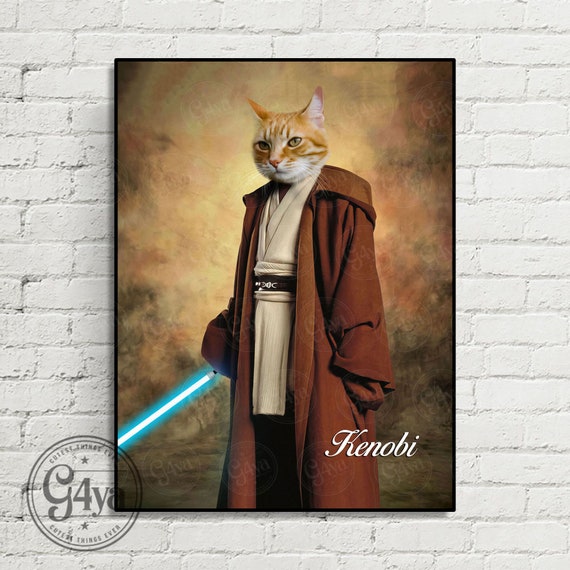 Custom Pet Kenobi Portrait: Funny Star Wars Style (Digital File)