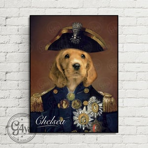 Custom Pet Portrait: Funny Historical Dog or Cat Art (Digital File)