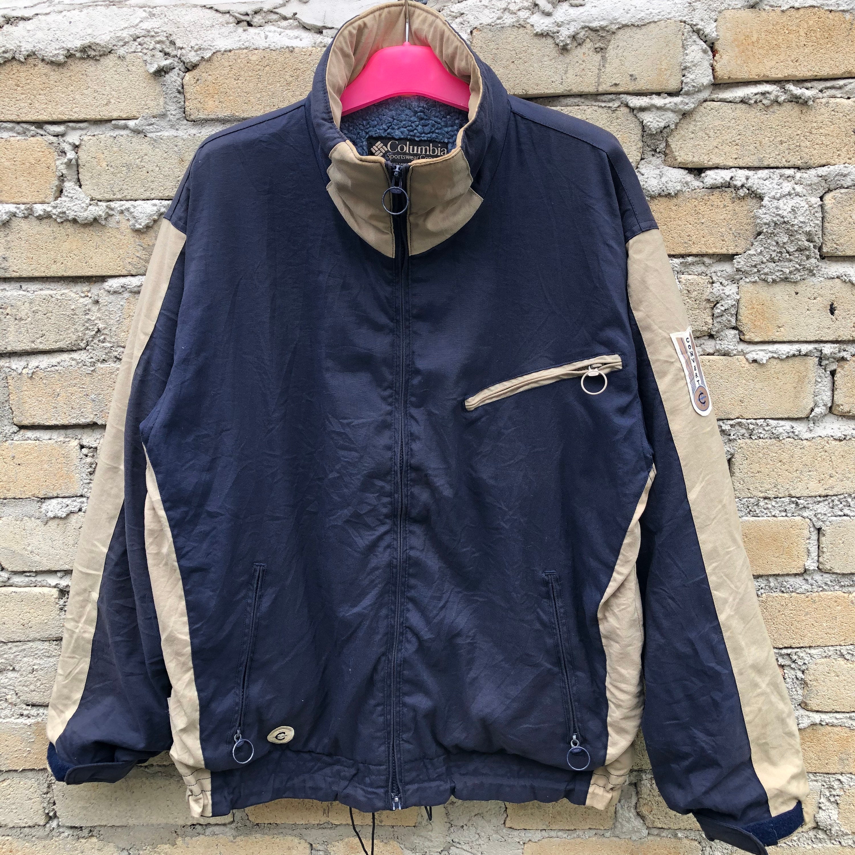 Columbia convert jacket sheepskin vintage 90's size M USA | Etsy