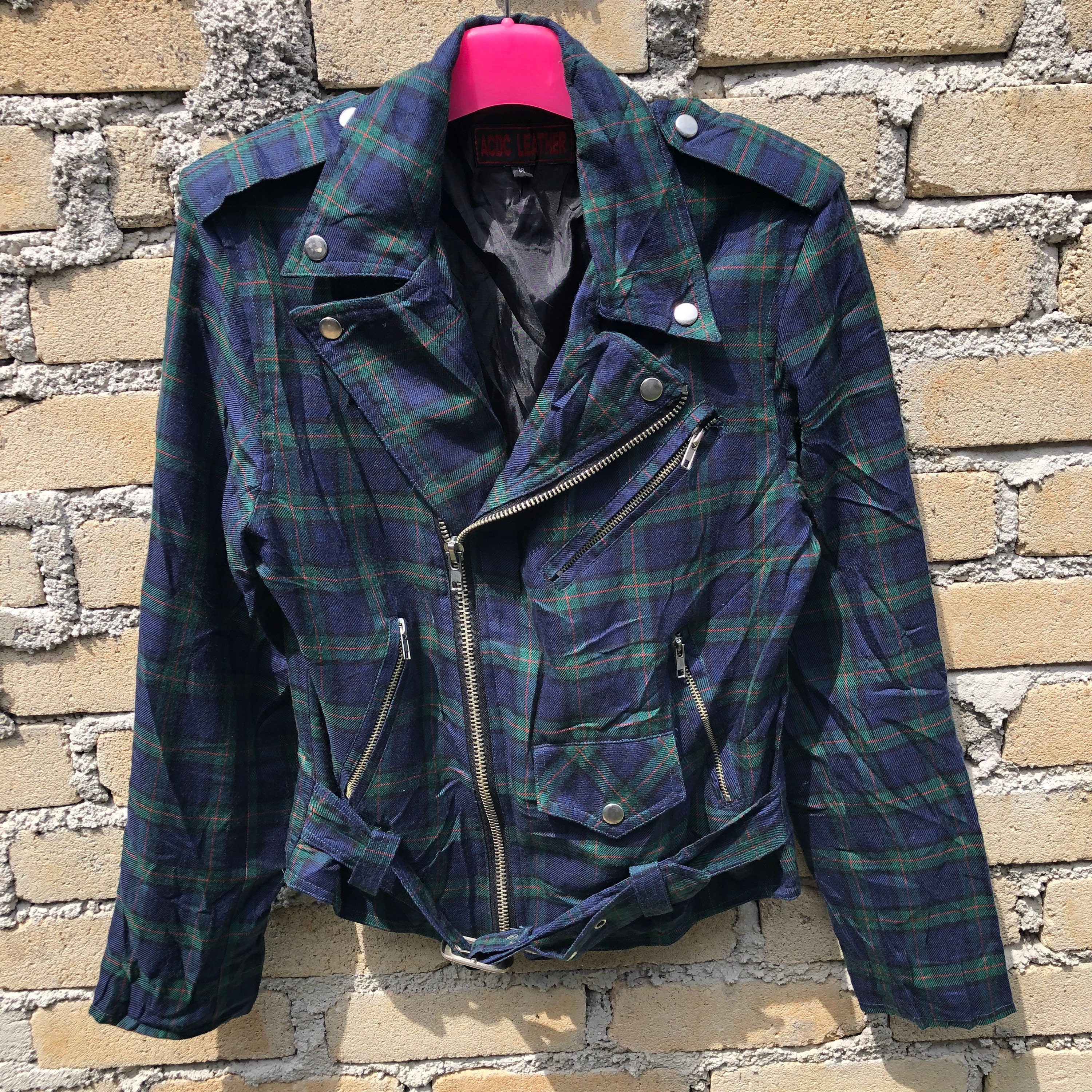 Ac/Dc leather jacket tactical punk rock band harrington rider Etsy