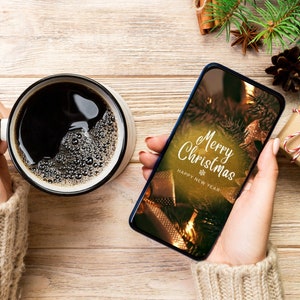 Nieuwjaarskaartsjabloon, foto-nieuwjaarskaartsjabloon, gepersonaliseerde kerstkaart met foto, aanpasbaar nieuwjaarsnieuw begin digitaal
