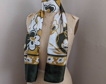 Foulard Vintage BAYRON En Soie 100% - Dimensions 76 X 79 Cm - Bleu Nuit - Occasion