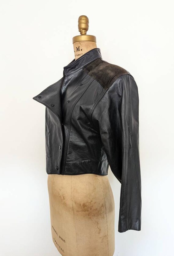 1980's FRINGED LEATHER BOMBER, Vintage 80's Ladie… - image 4