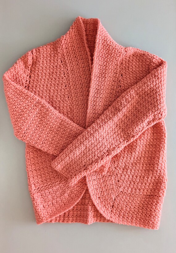 PEACHY HAND CROCHET Vintage Handknit Crochet Open… - image 2