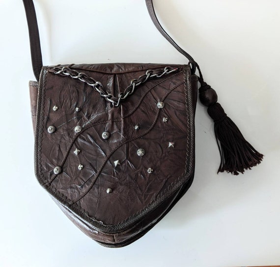 Vintage Carlo Fiori Leather Shoulder Bag: Exotic Skins Vintage Carlo Fiori Leather Shoulder Bag: Exotic Skins