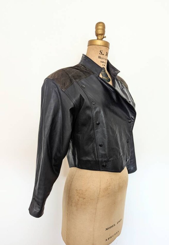 1980's FRINGED LEATHER BOMBER, Vintage 80's Ladie… - image 2