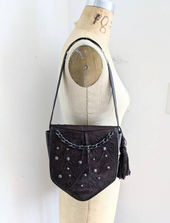 Vintage Carlo Fiori Leather Shoulder Bag: Exotic Skins Vintage Carlo Fiori Leather Shoulder Bag: Exotic Skins