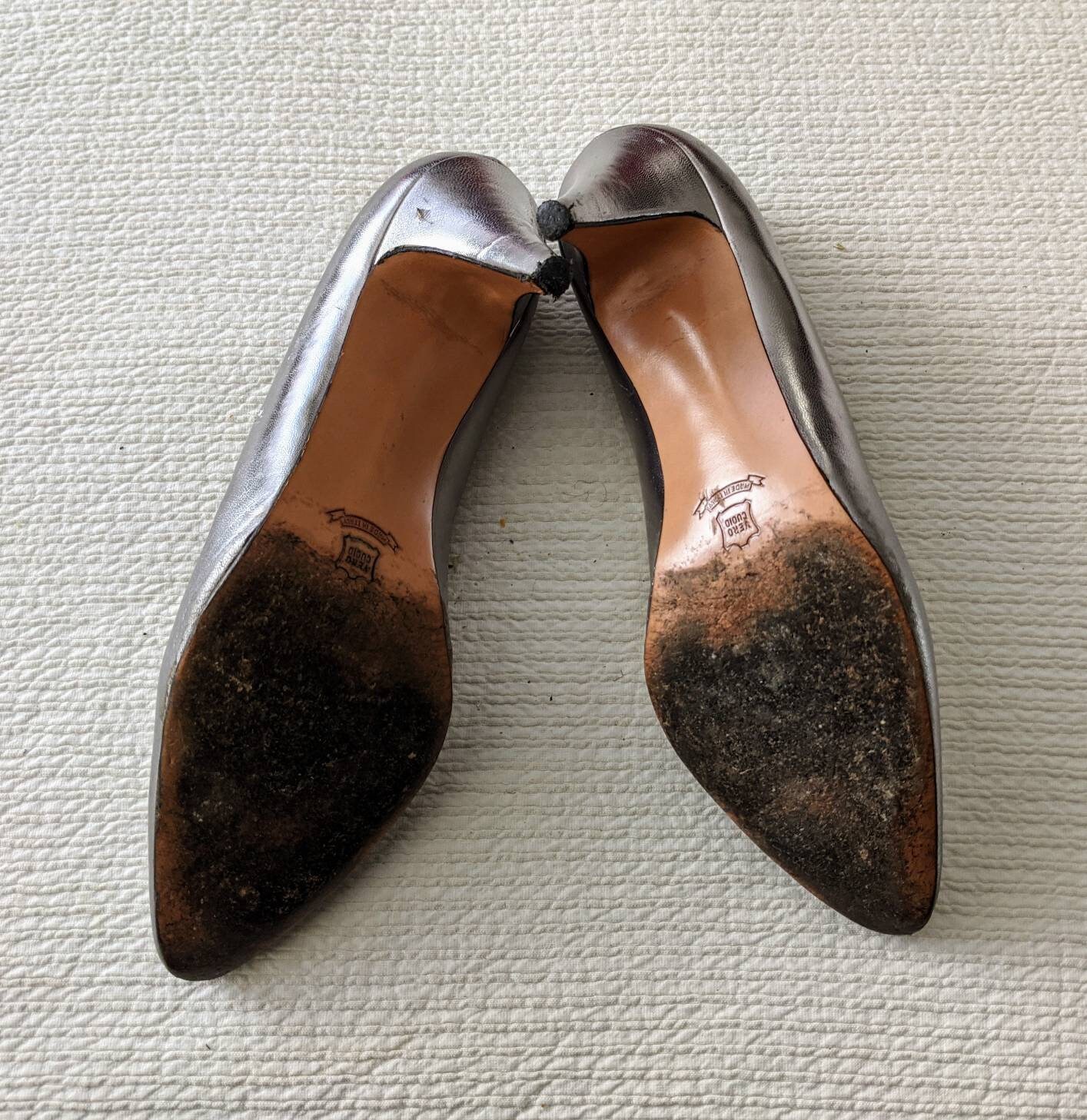 1980's GUNMETAL PUMPS Vintage 80s Silver Metallic Leather Etsy