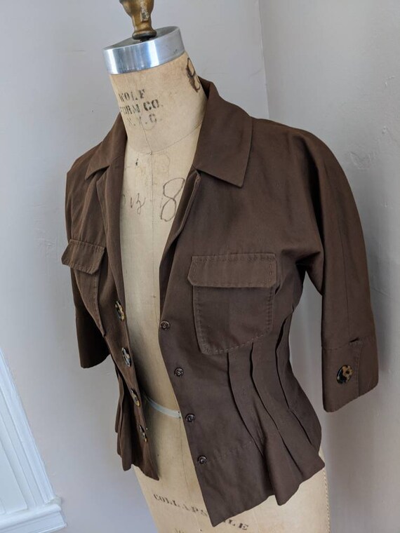 VINTAGE 90s ALBERTA FERRETTI Brown Summer Cotton W