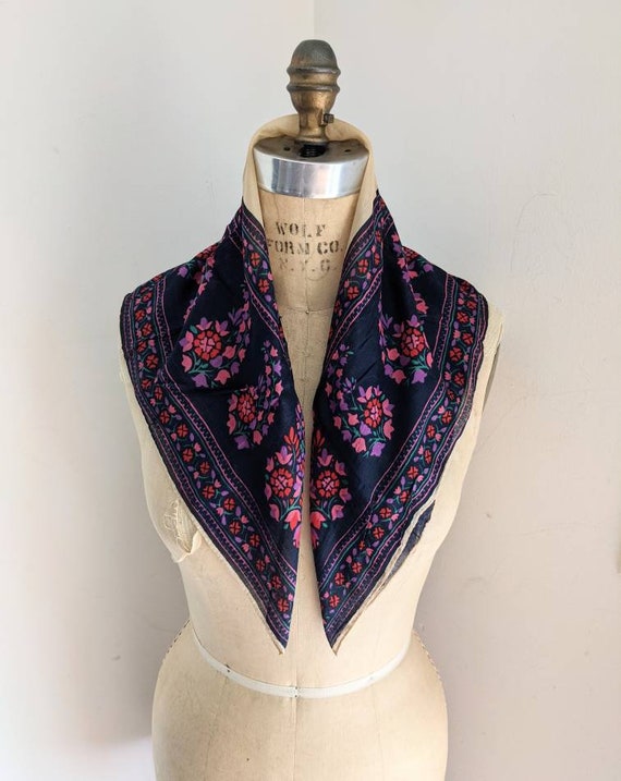 VINTAGE 70s YSL Yves Saint Laurent Folk Art Flora… - image 2