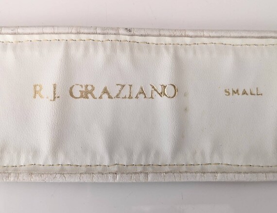1980s RJ GRAZIANO Perforated Leather Belt: Navy & White  display picture 3