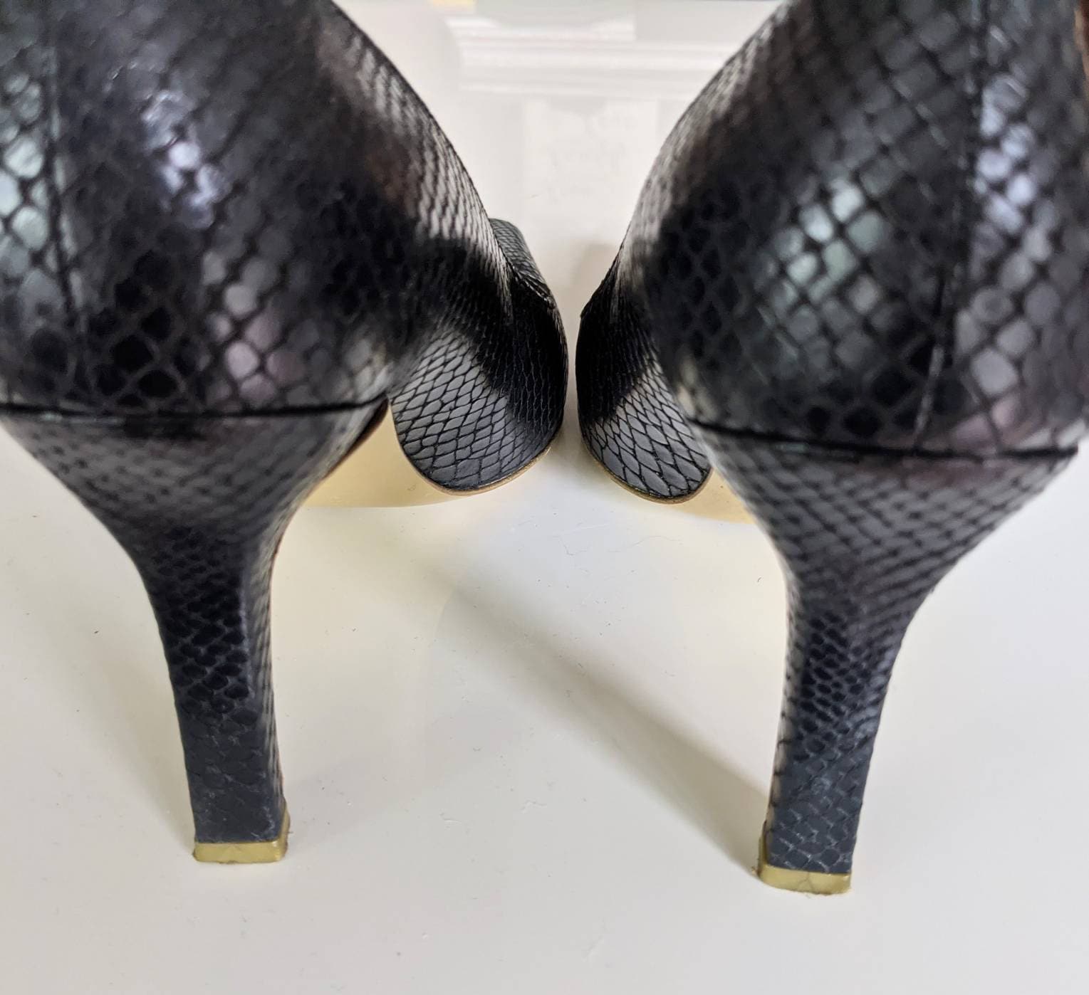 Escarpins Peep Toe Charles Jourdan - Noir Et Blanc à Pois - Taille US 7 - Talons Hauts - Neufs
