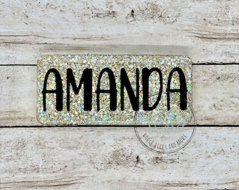 Glitter name tag - name tag - personalized name tag - custom name tag