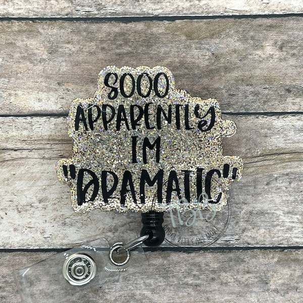 Glitter dramatic - retractable badge reel - badge reel - badge clip - lanyard - carabiner - magnet back - glitter badge reel - badge pull