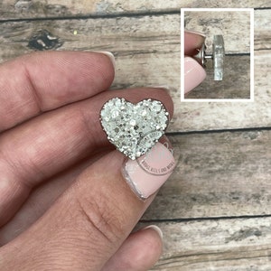 Mini glitter heart pin - pin - lapel pin - badge pin - nurse pin - uniform pin - glitter - heart