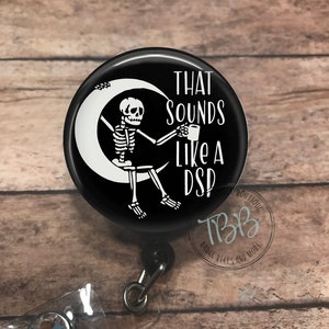 DSP skeleton - retractable badge reels - badge reel - badge clip - lanyard - stethoscope ID tag - carabiner - magnet back