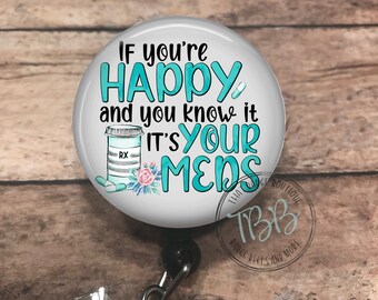 It's your meds - retractable badge reel - badge reel - badge clip - lanyard - stethoscope ID tag - carabiner - magnet back