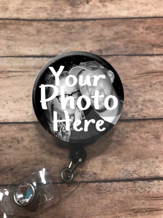 Personalized Photo Badge Reel Retractable Badge Reel Badge Holder Badge  Clip ID Card Holder Badge 