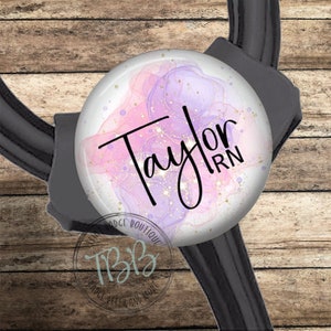 Yoke ID tag - personalized tag - stethoscope ID tag - badge reel - badge clip