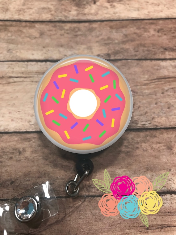 Donut Badge Reel Retractable Badge Reel Badge Clip ID Card Holder Badge  Holder 