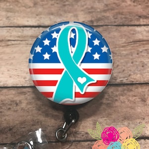 PTSD awareness - badge reel - retractable badge reel - badge clip - ID card holder - badge holder