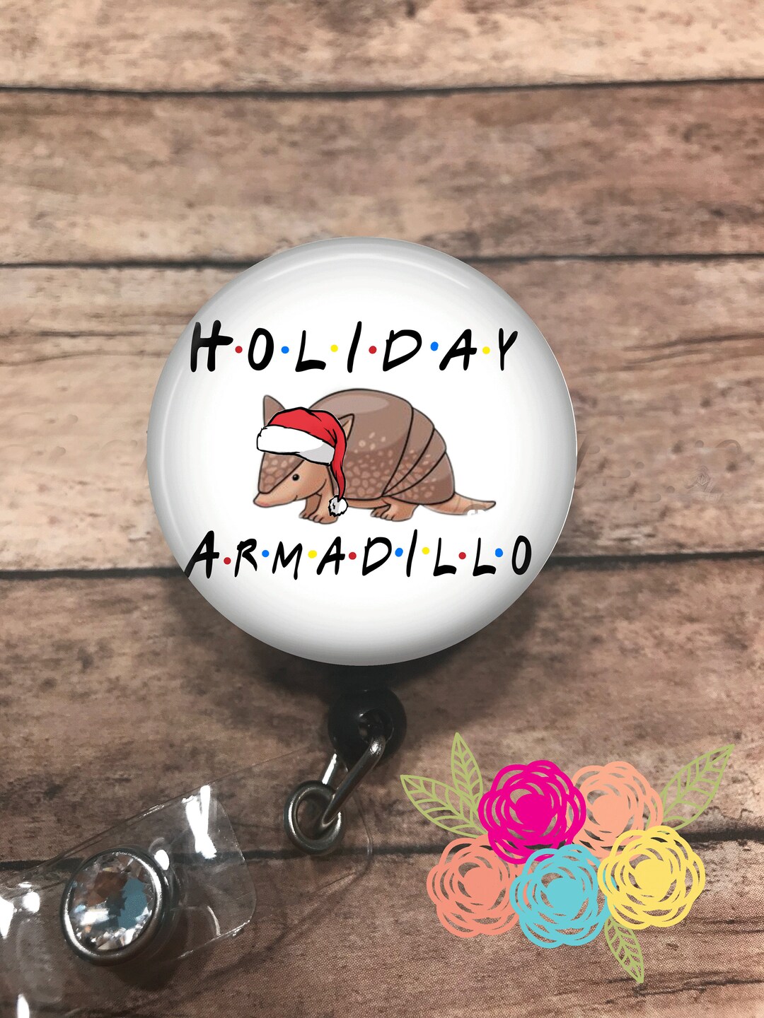 Holiday Armadillo Badge Reel Retractable Badge Reel Badge Clip ID Card  Holder Badge Holder 
