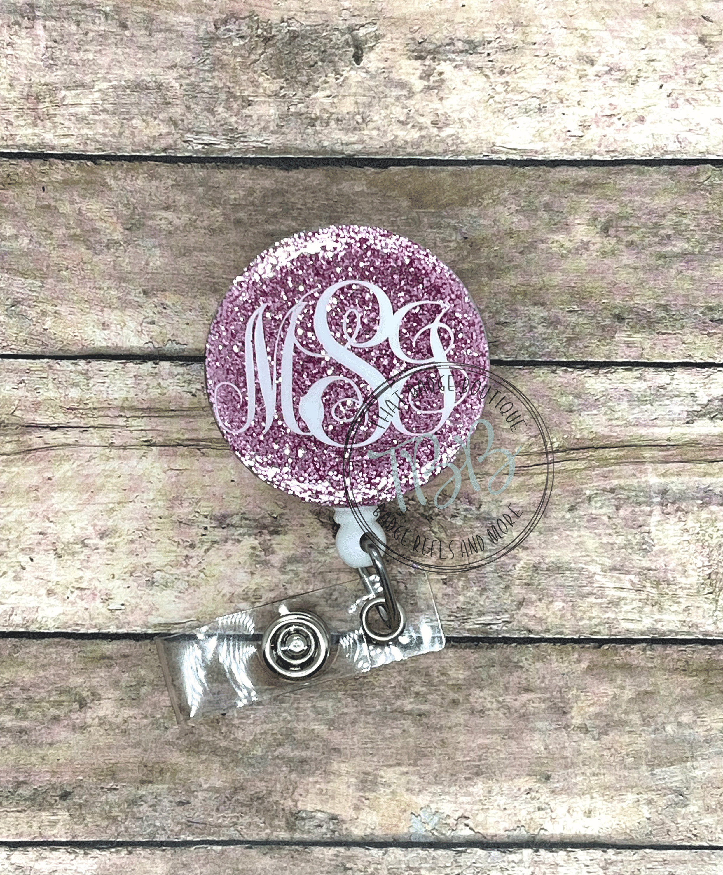 Nurse Retractable Badge Reel, Personalized Badge Holder, Custom Monogram ID  Tag with Swivel Clip, 34in. Nylon Cord Holds Employee Name Tag, Medical