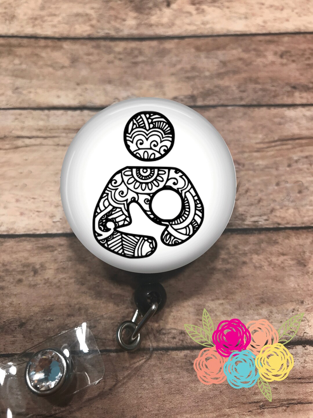 Paisley Breastfeeding Awareness Badge Reel Lanyard Stethoscope ID Tag