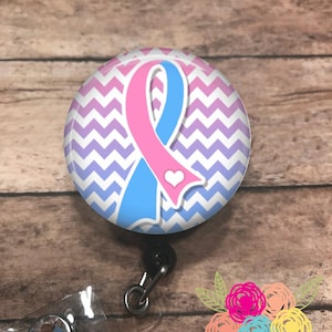 Infant loss/miscarriage awareness - badge reel - retractable badge - badge clip - ID card holder - badge holder