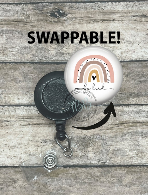 Swappable Retractable Badge Reel Base Interchangeable Badge Reel  Interchangeable Lanyard Badge Reel Magnet Back Name Badge 