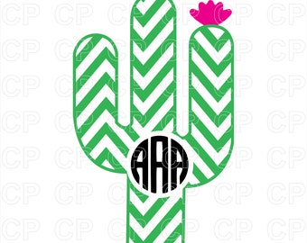 Cactus Monogram Etsy