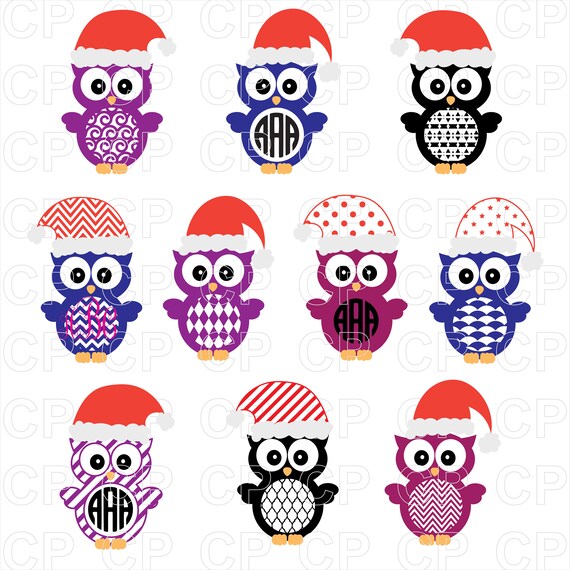 Download Christmas Owl SVG Cut Files Christmas Owl ClipartChristmas ...