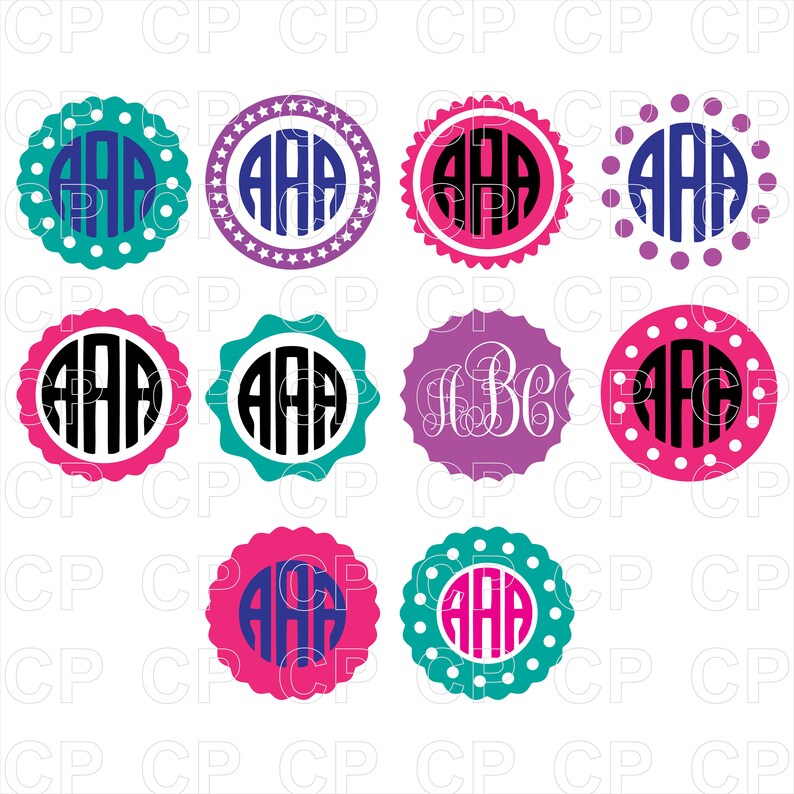 Download Circle Monogram Bundle SVG Monogram SVG Bundle SvgCircle ...