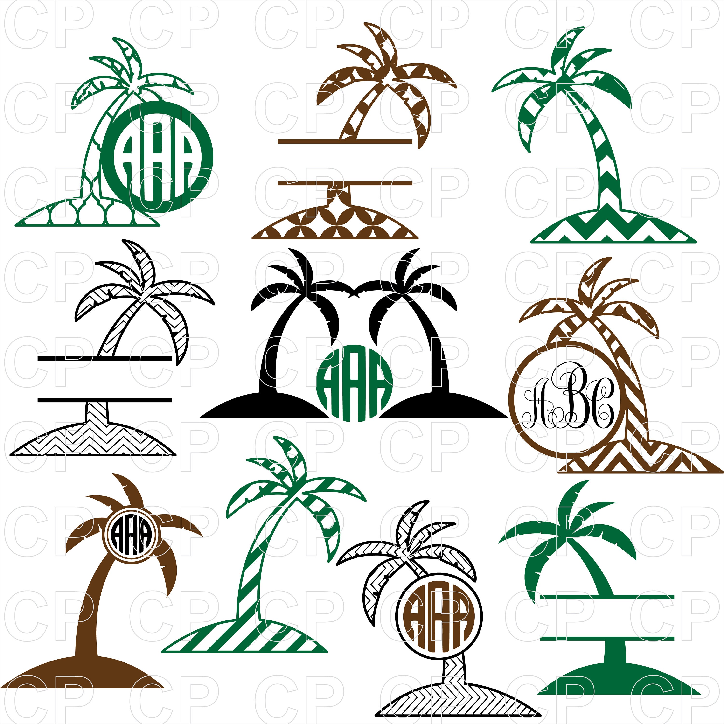 Download Palm Tree Monogram Svg Bundle
