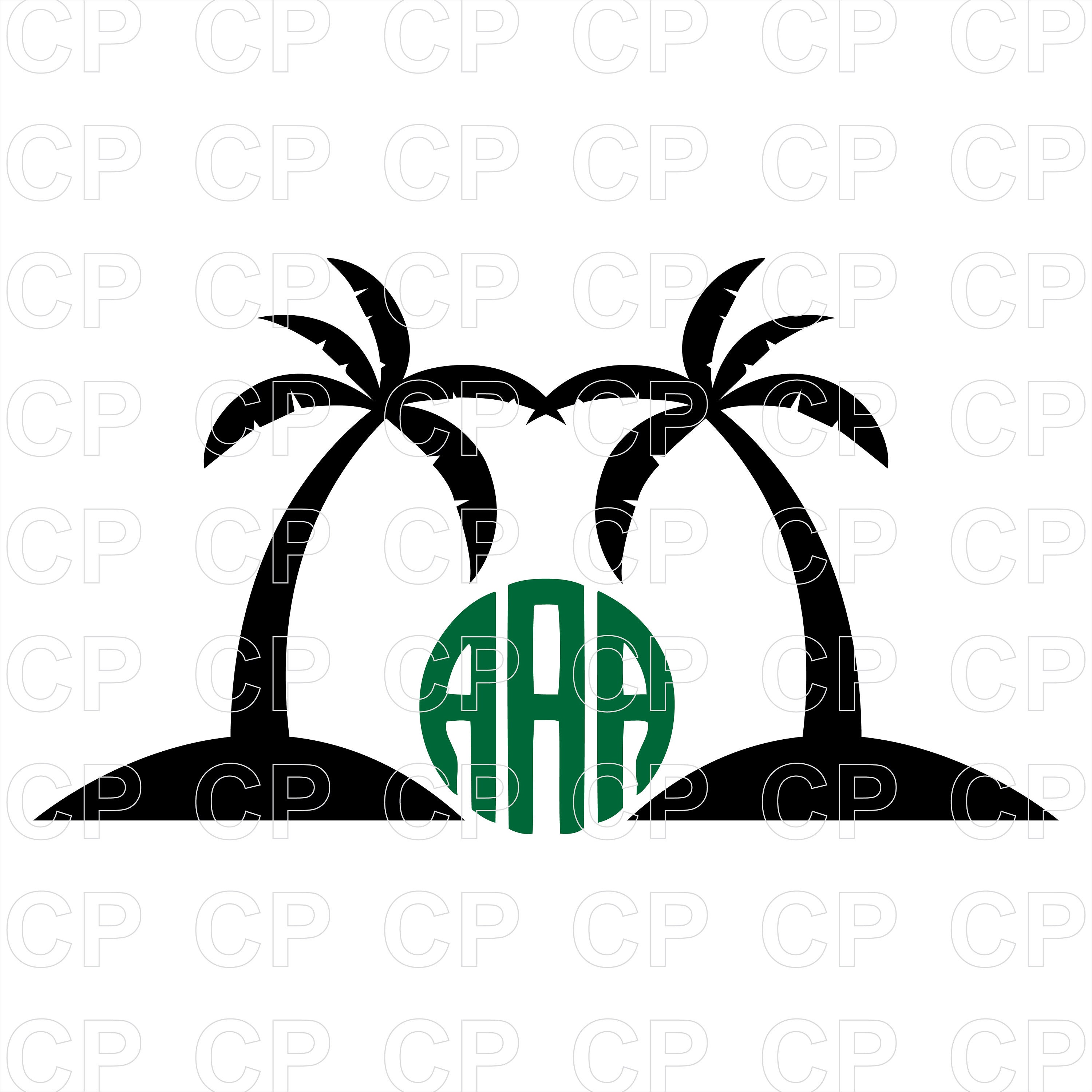 Download Palm Tree Svg Cut Files Palm Tree Clipart Palm Tree Monogram Etsy