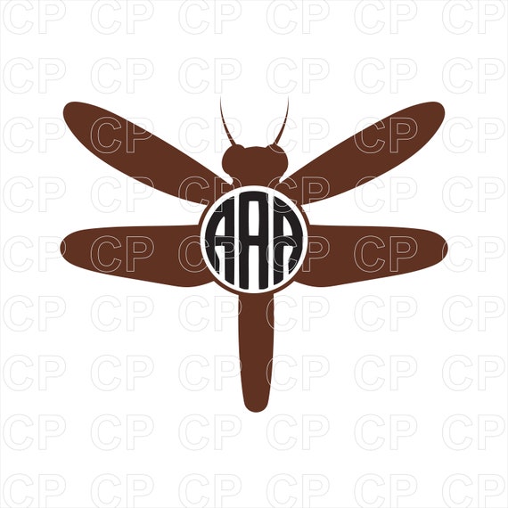 Download Dragonfly Svg Cut Files Dragonfly Clipart Dragonfly Monogram Etsy