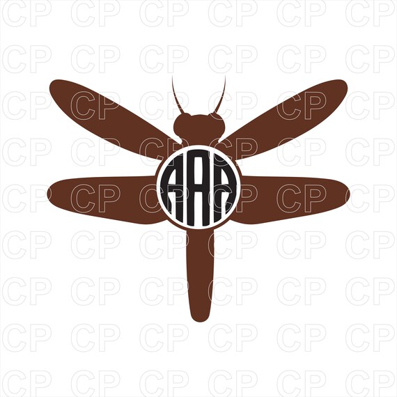 Download Dragonfly Svg Cut Files Dragonfly Clipart Dragonfly Monogram Etsy