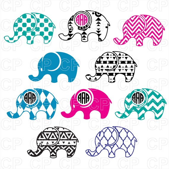 Download Elephant Monogram Bundle Svg Elephant Svg Bundle Svg Etsy
