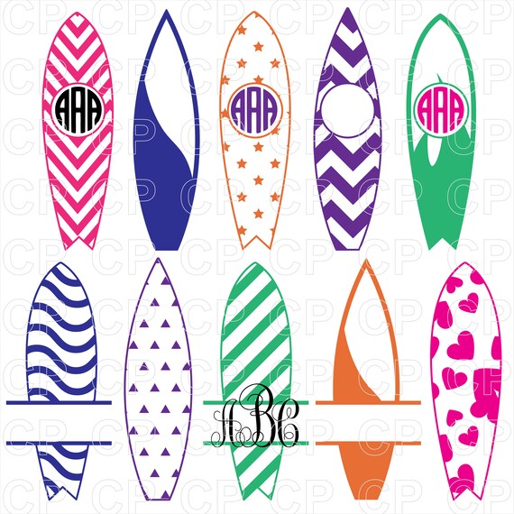 Download Surfboard Monogram Bundles Svg Surfboard Svg Bundle Etsy