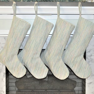 Handmade Multi-Colored Woven Christmas Stocking: Modern Cottagecore Decor
