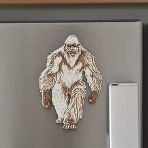 Yeti Fridge Magnet, Abominable Snowman Cryptid, Father&#39;s Day Gift