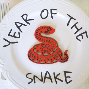 Decoración de mesa para el Año Nuevo chino 2025, Año de la serpiente, Palabras para platos del Año Nuevo chino, Decoraciones para fiestas, Símbolo Shou, Larga vida, Kalichoo
