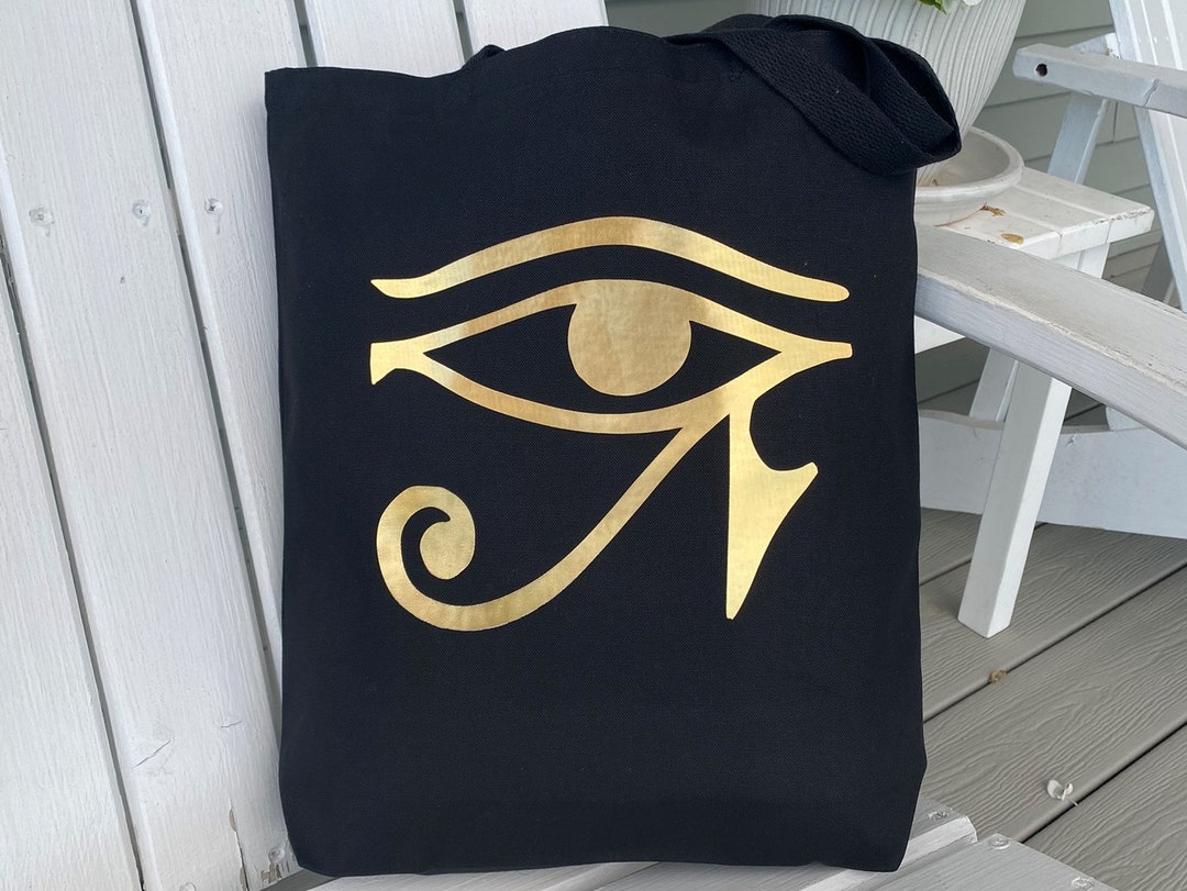 The EYE OF HORUS Canvas Tote Bag Egyptian Hieroglyphic Tote Etsy