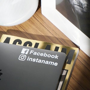 Personalised Instagram Username & Facebook Name Decal Sticker - Custom Social Media Stickers